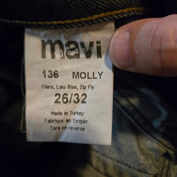 Mavi Molly Low Rise Flare Denim Jeans Size 26 - Picture 6 of 8